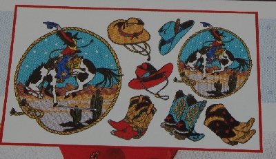 +MBA #4040-264  " (3) 1993 Daisy Kingdom "Cowboy Dan #6280" No Sew Fabric Applique