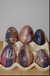 +MBA #9-256  Set Of 6, Sculpted Stone  Eggs From Kenya