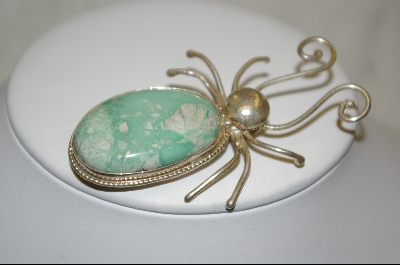 +MBA #DUP  "Artist "DEU David Umpleby"  Signed Green Turquoise Beetle Pin/Pendant