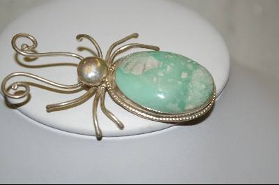 +MBA #DUP  "Artist "DEU David Umpleby"  Signed Green Turquoise Beetle Pin/Pendant