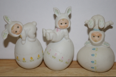 +MBA #9-200  1985 Set Of 3 Enesco 1985 Babies & Eggs