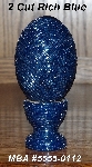 +MBA #5555-0112  "2 Cut Rich Blue Glass Seed Bead Egg With Matching Egg Cup"