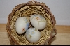 +MBA #9-209  1980's Set Of 3 Hand Painted Ceramic Eggs With Nest