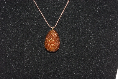 +MBA #EA-0032  "Hand Glass Beaded Rootbeer Brown Egg Pendant"