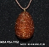 +MBA #EA-0032  "Hand Glass Beaded Rootbeer Brown Egg Pendant"