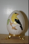 +MBA #10-025  1987 Gobel Yellow Bird Egg On Stand