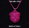 +MBA #EA-0069  "Bright Pink Glass Seed Bead Acorn pendant"