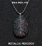 +MBA #EA-185  "Peacock Glass Seed Bead Egg Pendant"