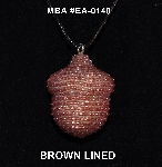 +MBA #EA-140  "Brown Filled Glass Seed Bead Acorn Pendant"