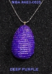 +MBA #AE3-0025  "Deep Purple Glass Seed Bead Egg Pendant"