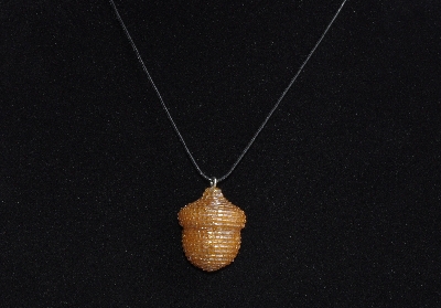 +MBA #AE3-155  "Luster Golden Glass Seed Bead Acorn Pendant"