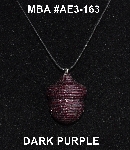 +MBA #AE3-163  "Dark Purple Glass Seed Bead Acorn Pendant"