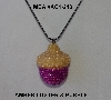 +MBA #AC1-213  "Amber Luster & Purple Glass Bead Acorn Pendant"