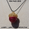 +MBA #AC1-0016  "Luster Amber & Cranberry Pink Glass Seed Bead Acorn Pendant"