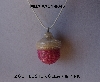 +MBA #AC1-0045  "Clear Luster & Pink Glass Bead Acorn Pendant"