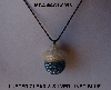 +MBA #AC1-0093  "Clear Luster & Silver Lined Blue Glass Seed Bead Acorn Pendant"