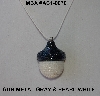 +MBA #AC1-0070  "Gun Metal Grey & Pearl White Glass Seed Bead Acorn Pendant"