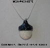 +MBA #AC1-0070  "Gun Metal Grey & Pearl White Glass Seed Bead Acorn Pendant"