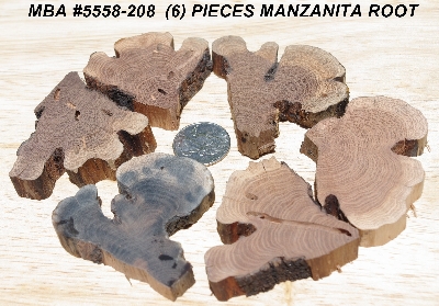 +MBA #5558-208  "Set Of (6) Manzanita Root Pieces"