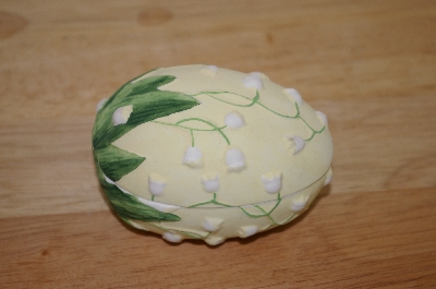 +MBA #10-125  1980's Yellow Fine Bone China Hand painted Egg Dish