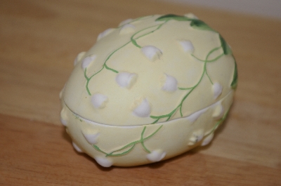 +MBA #10-125  1980's Yellow Fine Bone China Hand painted Egg Dish