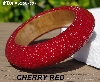 +MBA #5556-587  "Cherry Red Glass Seed Bead Bangle Bracelet"