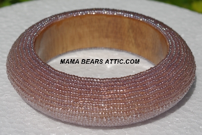 +MBA #5556-595  "Light Lavender Luster Glass Seed Bead Bangle Bracelet"
