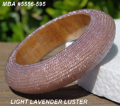 +MBA #5556-595  "Light Lavender Luster Glass Seed Bead Bangle Bracelet"