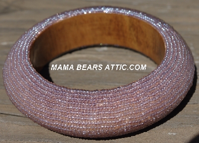 +MBA #5556-595  "Light Lavender Luster Glass Seed Bead Bangle Bracelet"