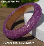 +MBA #5556-378  "Fancy Cut Lavender Glass Seed Bead Bangle Bracelet"