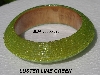 +MBA #5556-525  "Luster Lime Glass Seed Bead Bangle Bracelet"