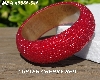 +MBA #5556-645  "Luster Cherry Red Glass Seed Bead Bangle Bracelet"