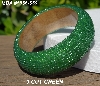 +MBA #5556-659  "3 Cut Green Glass Seed Bead Bangle Bracelet"