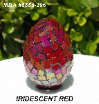 +MBA #5556-296  "Iridescent Red Stained Glass Mosaic Egg"