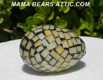 +MBA #5556-300  "Light Yellow Stained Glass Mosaic Egg"