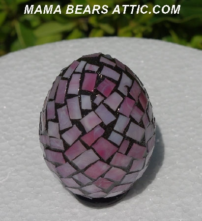 +MBA #5556-327  "Multi Pink Stained Glass Mosaic Egg"