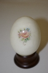 +MBA #10-206  White Marble Egg With Small Pink Rose