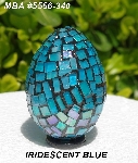 +MBA #5556-340  "Iridescent Blue Stained Glass Mosaic Egg" 