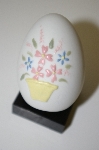 +MBA #10-304  1980's Fine Bone China Embosed & Hand Painted Floral Egg