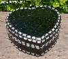 +MBA #5558-263  "Glitter Green & White Stained Glass Heart Shaped Mosaic Jewelry Trinket Box"