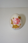 +MBA #10-242  White Marble Egg With Pink Rose