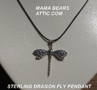 +MBA #5600-313  "Sterling Dragon Fly Pendant With 18" Back Cord"  