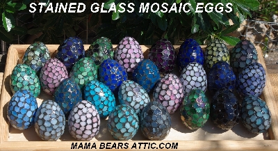 +MBA #5600-0002   "Blue Stained Glass Mosaic Egg"