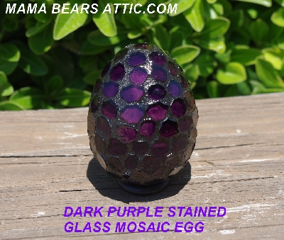+MBA #5600-0018  "Dark Purple Stained Glass Mosaic Egg"