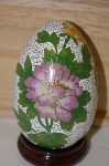 +MBA #10-159  Jumbo Cloisaonne Pink Flower Egg