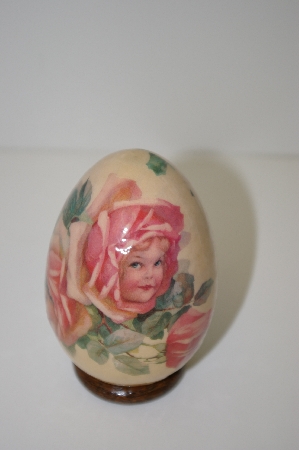+MBA #10-260  Decoupage Pink Ladies Barry Patch Egg