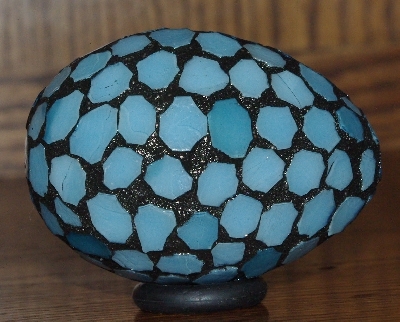 +MBA #5601-199  "Light Blue Stained Glass Mosaic Egg"