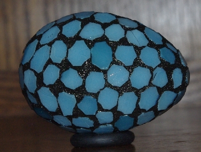 +MBA #5601-199  "Light Blue Stained Glass Mosaic Egg"