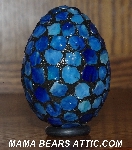 +MBA #5601-233  "Multi Blue Stained Glass Egg"