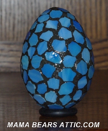+MBA #5601-112  "Blue Stained Glass Mosaic Egg"